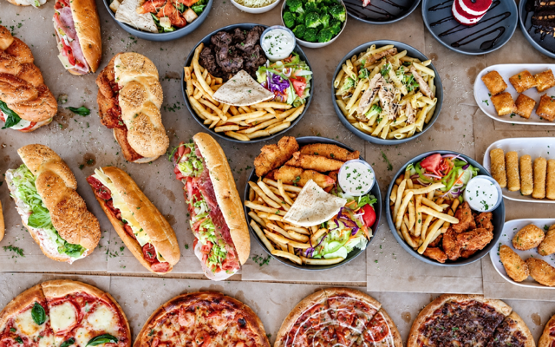 Subs, pizza, calzones, and more