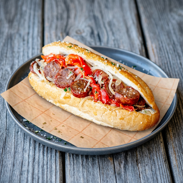 Fried Sausage Sub.