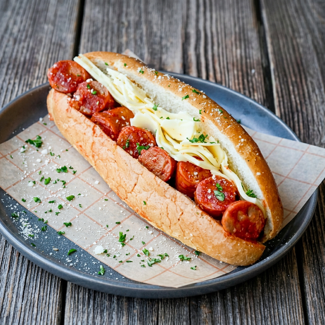 Meatball, Sausage & Cheese Sub.