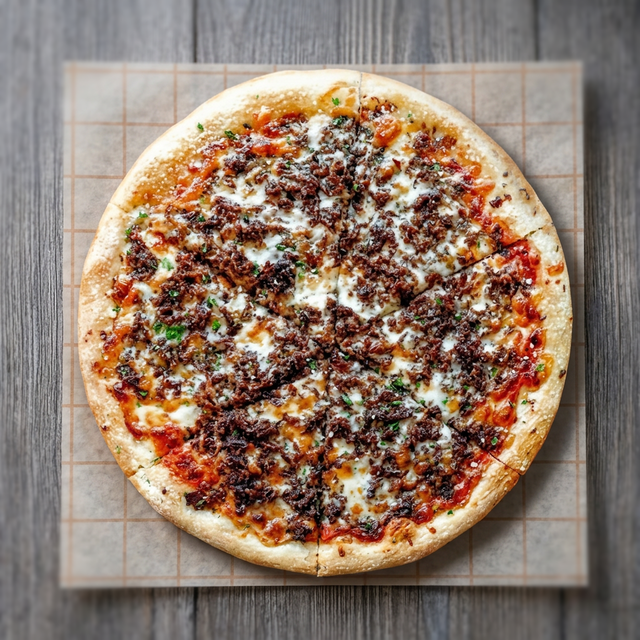 Steak & Cheese Pizza.