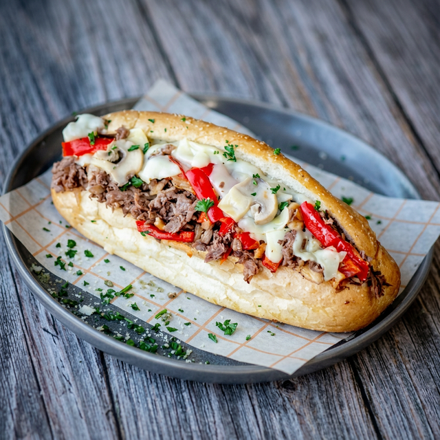 Steak, Mushroom & Cheese.