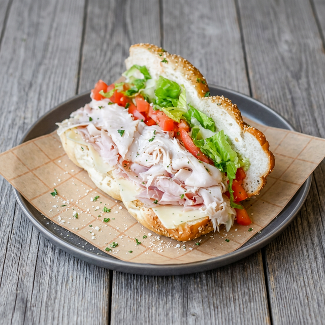 Ham, Turkey & Cheese Sub.