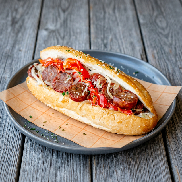 Hot Veggie Sub.
