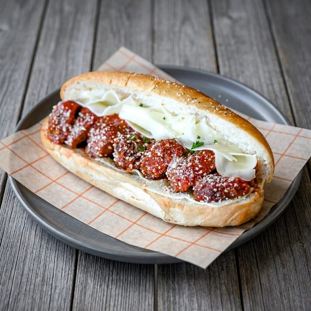 Meatball & Cheese Sub.